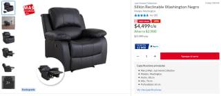 Sillón Reclinable Washington por $4,499 | Sodimac