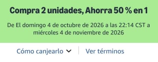 50% de descuento en el segundo artículo en Amazon