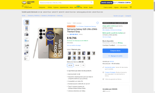 Samsung Galaxy S25 Ultra 256GB por $10,874 | Mercado Libre (Santander 3 MSI)