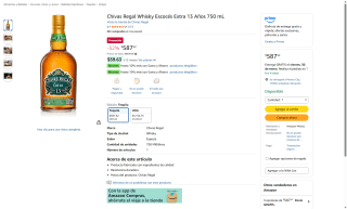 Chivas Regal Extra 13 Años Tequila Cask 750mL por $588 | Amazon