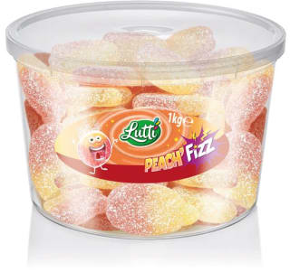 1 Kg Lutti - Peach’Fizz - zure snoepjes -perzikmaak voor €7,99 bij Bol