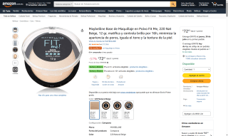 Base de Maquillaje Fit Me Maybelline por $73 | Oferta Amazon