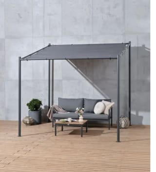Cenador ODDERMOSE A2,5xL2,5xA2,5m gris por 165€