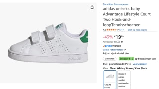 Adidas Tennis kinderschoenen voor €19,99 bij Amazon