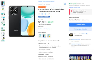 Honor X5c Plus 256GB por $1,815 | Mercado Libre