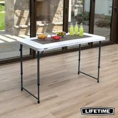 Lifetime 4' x 2' (122 x 60 cm) In Hoogte Verstelbare Halve-vouwtafel voor €38,99