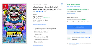 Warioware Get It Together! para NSW por $503 | Descuento Mercado Libre