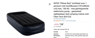 Intex Pillow Rest Raised luchtbed - 1-persoons (99 cm) voor €18,41 bij Amazon