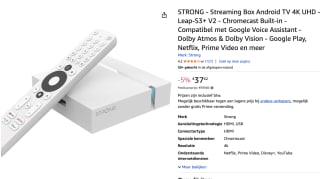 STRONG - Streaming Box Android TV 4K UHD voor €37,62 bij Amazon