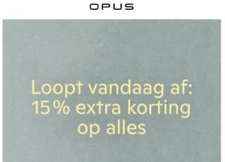 15% extra korting tijdens de Summer Sale van OPUS bij besteding vanaf €50
