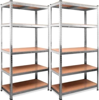 2 Estanterías metálicas galvanizadas Nyana Home 5 baldas 180x90x40cm por 35,94€