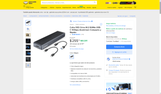 Cofre SSD Orico M.2 NVMe 10Gbps por $255 | Mercado Libre