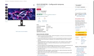 Monitor ASUS XG34WCDG 34" por $13,526 | Oferta Amazon