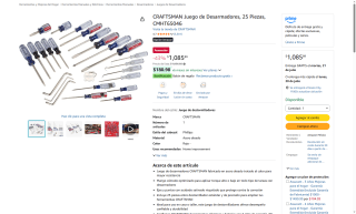 Juego de Desarmadores CRAFTSMAN 25pz por $1,086 | Oferta Amazon