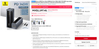 Power Bank Baseus 20,800mAh por $562 | AliExpress