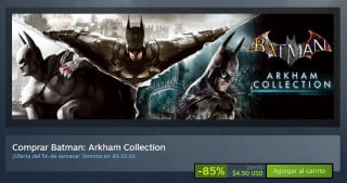 Batman: Arkham Collection por $150 | Oferta Steam
