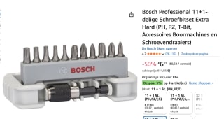 Bosch 11-delige schroefbitset inclusief bithouder voor €6,03 bij Amazon