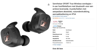 Sennheiser Sport True Wireless Zwart voor €50,84 bij Amazon