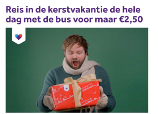 Reis in de kerstvakantie de hele dag met de bus voor maar €2,50 in Brabant