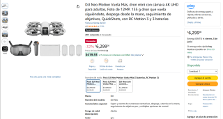 DJI Neo Motion 4K por $5,799 | Amazon (Banamex MSI)
