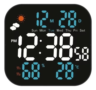 Reloj de pared digital multifunción (19.9 cm) por $265 en Mercado Libre