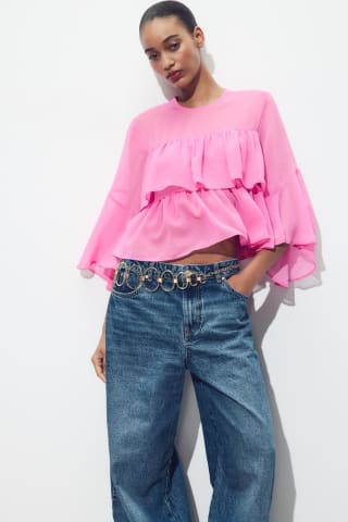 Blusa volantes Zara por 7,99€