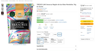 TRESSO Café Veracruz Región de las Altas Montañas 1 kg por $214 en Amazon