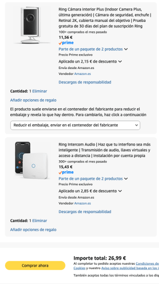 Ring Intercom de Amazon + Ring Cámara interior Plus por solo 26.99€
