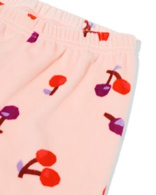 kinderpyjama velours kers voor €12,59 bij de Hema