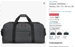Eastpak Terminal Reistas + | 96 L voor €34,89 bij Amazon