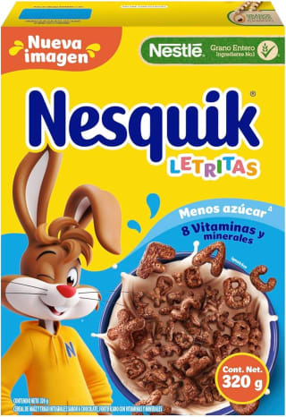 Nestlé Nesquik Letritas 320g por $38 | Amazon