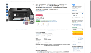 Impresora Brother MFC-T930DW por $4,266 | Amazon (BBVA)