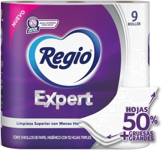 Regio Expert Papel Higienico 9 Rollos por $67 | Amazon