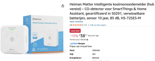 Heiman Matter intelligente koolmonoxidemelder voor €38,11 bij Amazon