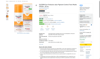 Eucerin Sun Protector FPS50+ por $272 | Oferta Amazon