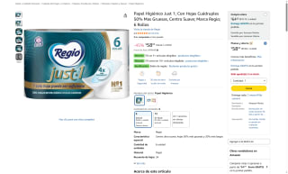 Papel Higiénico Just 1 Regio 6 Rollo por $58 | Oferta Amazon