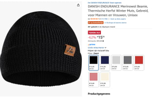 DANISH ENDURANCE Merinowol Beanie voor €15,95 bij Amazon