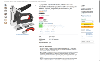 Engrapadora Tipo Pistola 3 en 1 por $208 | Oferta Amazon