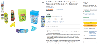 Juguete de patineta Hot Wheels con chicles por $189 | Oferta Amazon