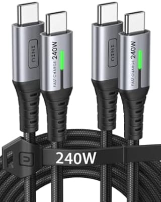 Lot de 2 Cables INIU 240W USB C vers USB C à 11,99€