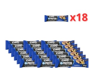 Pack de 18×50gr Corny Barrita Proteica Vainilla Chocolate por 8.99€.