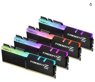 Mémoire PC RAM 32 Go (4x8Go) G.Skill Trident Z RGB F4-3200C16Q-32GTZR à 174,12€