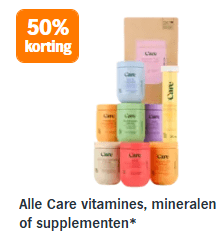 Alle Care vitamines, mineralen of supplementen 50% korting bij de AH