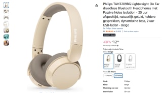 Philips TAH3209BG on-ear koptelefoon voor €12,99 bij Amazon