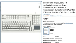 CHERRY TouchBoard G80-1190 - 0LUMDE-0 QWERTZ voor €130,78 bij Amazon