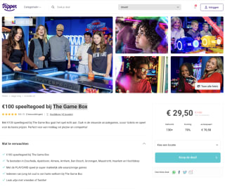€100 speeltegoed voor €29 bij The Game box