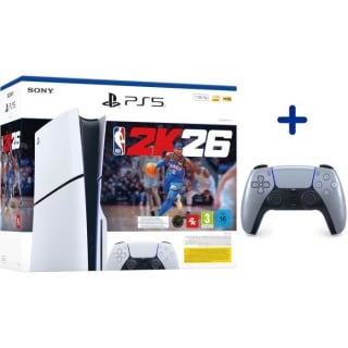 SONY PlayStation 5 Disc + NBA 2K26 + 2de Zilver DualSense Controller voor €502,99