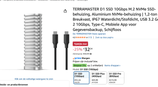 25% korting TERRAMASTER D1 SSD M.2 NVMe SSD-behuizing