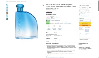 Fragancia Náutica Pure Blue 100ml por $183 | Descuento Amazon