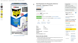 Raid Repelente de Mosquitos Eléctrico Lavanda por $46 en Amazon